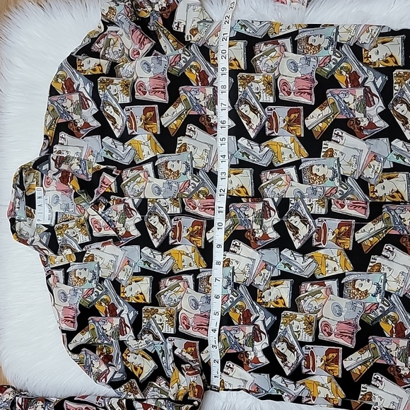 📍RARE | Vintage P.I.A.N.O Vogue Magazine Cover Print Silk Blouse - Picture 13 of 16